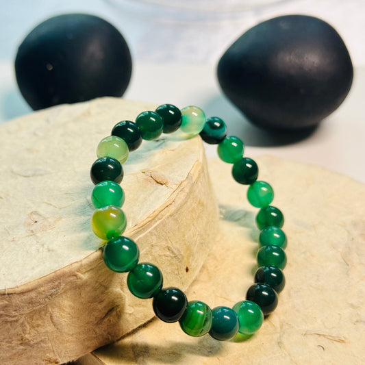 GREEN AGATE 8MM BRACELET