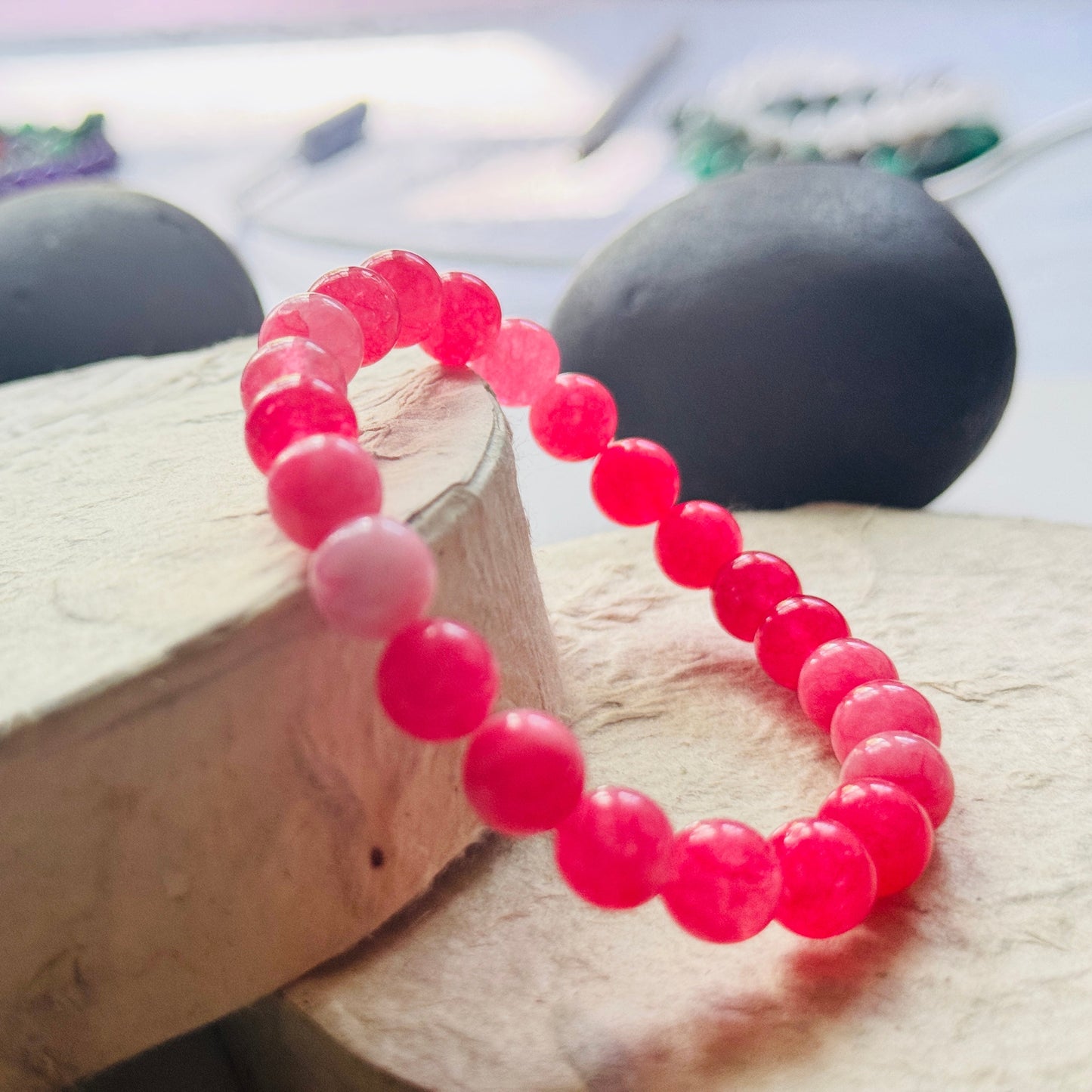 RED CORAL 8MM BRACELET